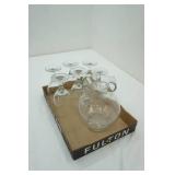 Glass Water Pitcher and 6 Glasses