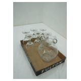 Glass Water Pitcher and 6 Glasses