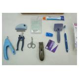 Pet Care Lot: Clippers, comb, toothbrush, toothpaste, toys, bark collar and more