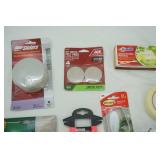 NEW Lot: Super Sliders, Paracord, masking tape, hold-it for rugs, clothesline, outlets, command clips, green light matches