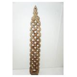 Vintage Hand Carved Spoon Holder, Wooden Braid Wall Hanging