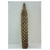 Vintage Hand Carved Spoon Holder, Wooden Braid Wall Hanging