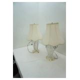 Pair of Crystal Lamps 27" tall