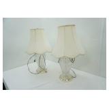 Pair of Crystal Lamps 27" tall