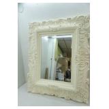 Ivory Ornate Baroque Style Mirror 36" wide by 48" tall