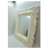 Ivory Ornate Baroque Style Mirror 36" wide by 48" tall