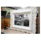 Ivory Ornate Baroque Style Mirror 36" wide by 48" tall