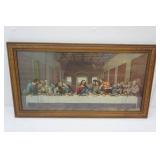 "The Last Supper" by Leonardo da Vinci 31" wide by 17" tall. Vintage