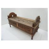 Vintage/Antique Hand-Carved Wooden Bench