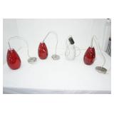 Glass Hanging Accent Lights 10" tall (4ct)