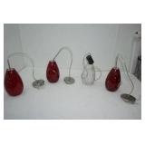 Glass Hanging Accent Lights 10" tall (4ct)