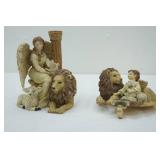 Vintage House of Lloyd Candle Holder "Peaceful Companion" & "Angel With Lion and Lamb" Figurine