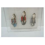 Burmese Musicians Sculptures In Acrylic Case