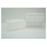 5ct Small White Organizing Bins