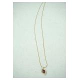 Ruby & Diamond Necklace 14K gold chain