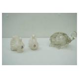 Ceramic Doves & Crystal Glass Turtle