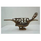 Hand-Carved Wooden Boat 34" long by approx. 18" tall
