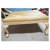 Clawfoot Coffee Table with Glass Piece for Top