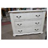 3 Drawer White Wooden Dresser