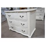 3 Drawer White Wooden Dresser