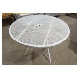 White Metal Round Patio Table
