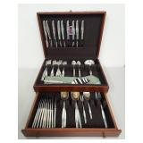 Gorham "Sea Rose" Sterling Silver Flatware Set in Naken Silverware Chest