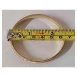 14K Gold Engraved Hinged Bangle Bracelet