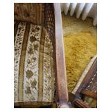 Pair of Vintage Armchairs with Cane Detailing and Floral Upholstery