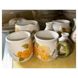 Metlox Poppy Trail Sculptured Zinnia Dinnerware Set
