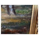 Wallace E. Howard Landscape Oil Painting in Ornate Gold Frame
