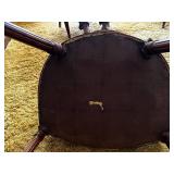 Vintage Upholstered Tufted Armchair with Elegant Wood Detailing