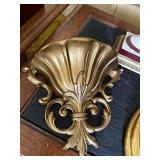 Set of Vintage Decor Items: Urn-Shaped Lamp, Ornate Wall Sconce, and Oval Mirror