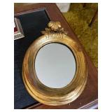 Set of Vintage Decor Items: Urn-Shaped Lamp, Ornate Wall Sconce, and Oval Mirror