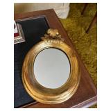 Set of Vintage Decor Items: Urn-Shaped Lamp, Ornate Wall Sconce, and Oval Mirror