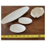 Set of 4 Lenox Porcelain Leaf-Shaped Serving Dishes