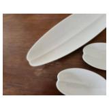 Set of 4 Lenox Porcelain Leaf-Shaped Serving Dishes