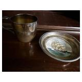 1847 Rogers Bros Silver Plate Cup and Ship 