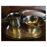 WM Rogers Paul Revere Reproduction Silver Plated Creamer & Sugar Set with Tray