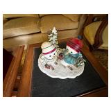 Lenox Winter Snowman Figurine with Skiing Design