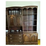 Mid-Century Ethan Allen Solid Wood Bookcase and Hutch Cabinet