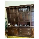 Mid-Century Ethan Allen Solid Wood Bookcase and Hutch Cabinet