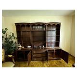 Mid-Century Ethan Allen Solid Wood Bookcase and Hutch Cabinet