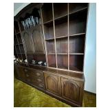 Mid-Century Ethan Allen Solid Wood Bookcase and Hutch Cabinet