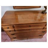 Vintage Wooden Dresser with Mirror