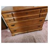 Vintage Wooden Dresser with Mirror