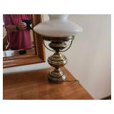 Vintage Brass and Glass Table Lamp