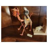 Vintage Camel Figurine and Elephant Bookends with Globe Paperweight