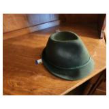 Vintage Green Felt Fedora Hat with Rope Band