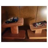 Pair of Display Stands with Model Cars