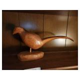 Hand-Carved Wooden Bird Sculpture